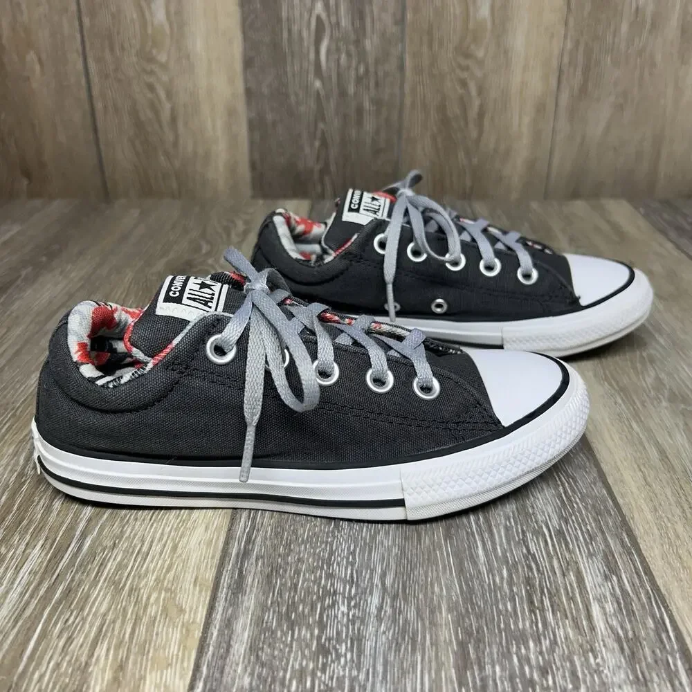 Converse All Star Black Gray Red Storm Wind Street Junior Youth Size 1 -671511F